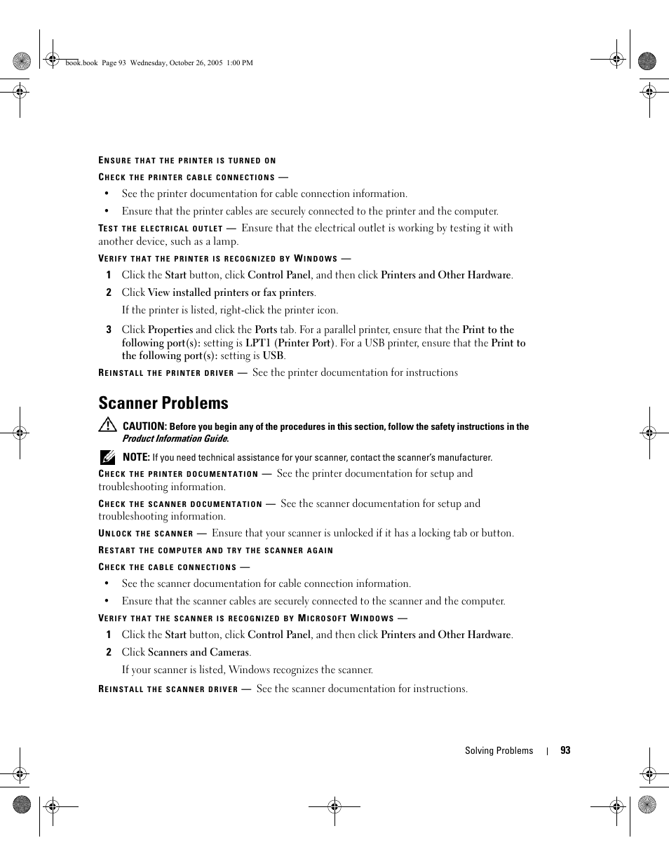 Scanner problems | Dell XPS M140 (MXC051, Late 2005) User Manual | Page 93 / 180