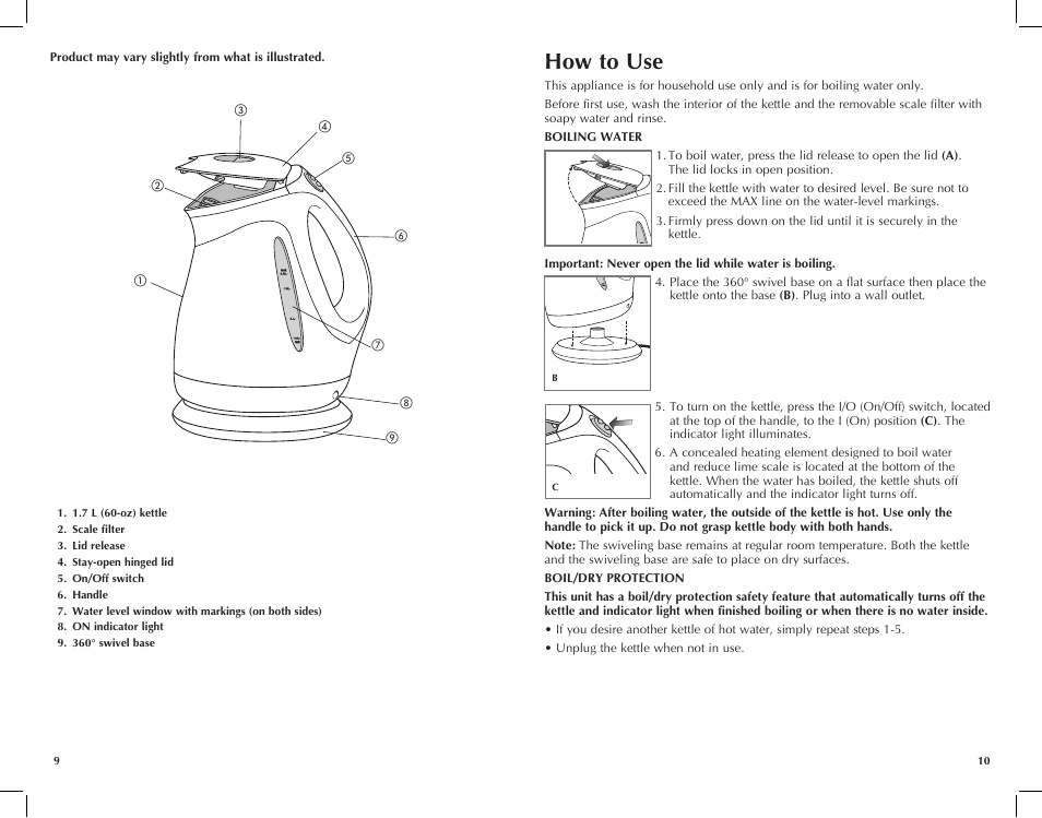 How to use | Black & Decker JKC680-CL User Manual | Page 6 / 11