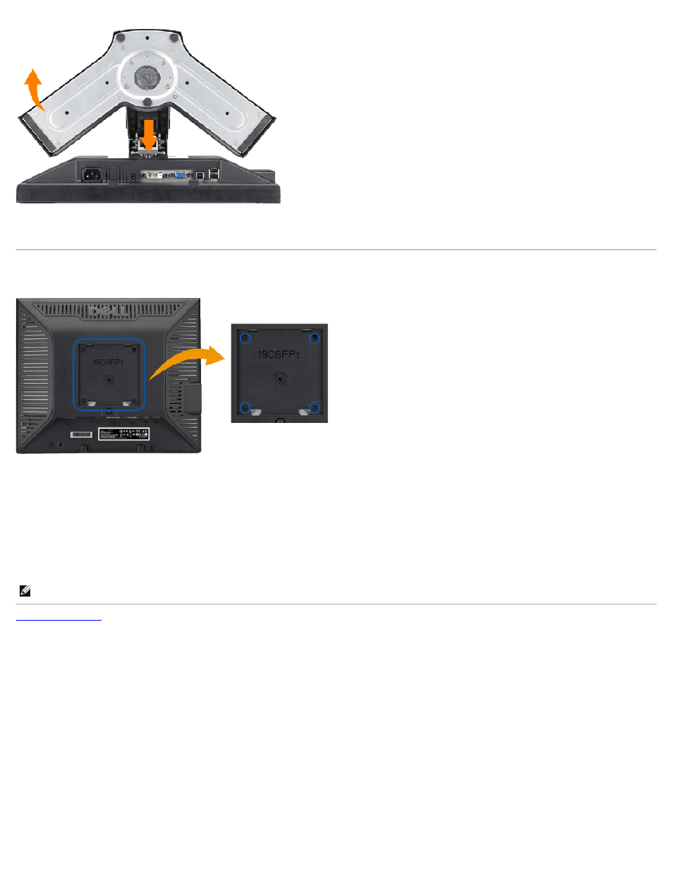 Wall mounting (optional) | Dell 1908FP Monitor User Manual | Page 14 / 32