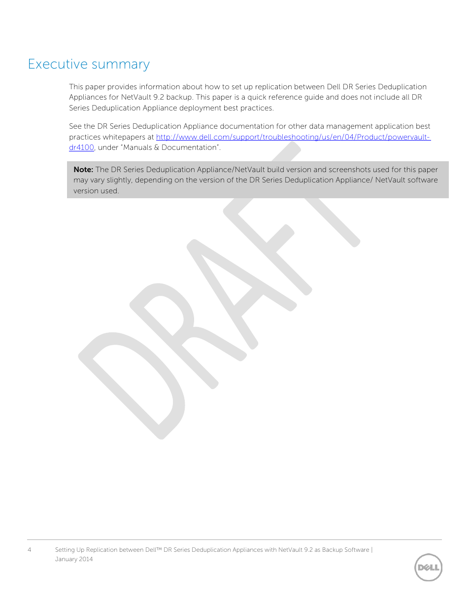 Executive summary | Dell DR4000 User Manual | Page 4 / 24