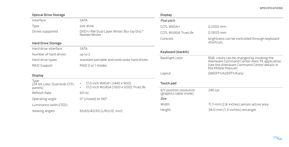 Dell Alienware M17x (Mid 2009) User Manual | Page 6 / 8