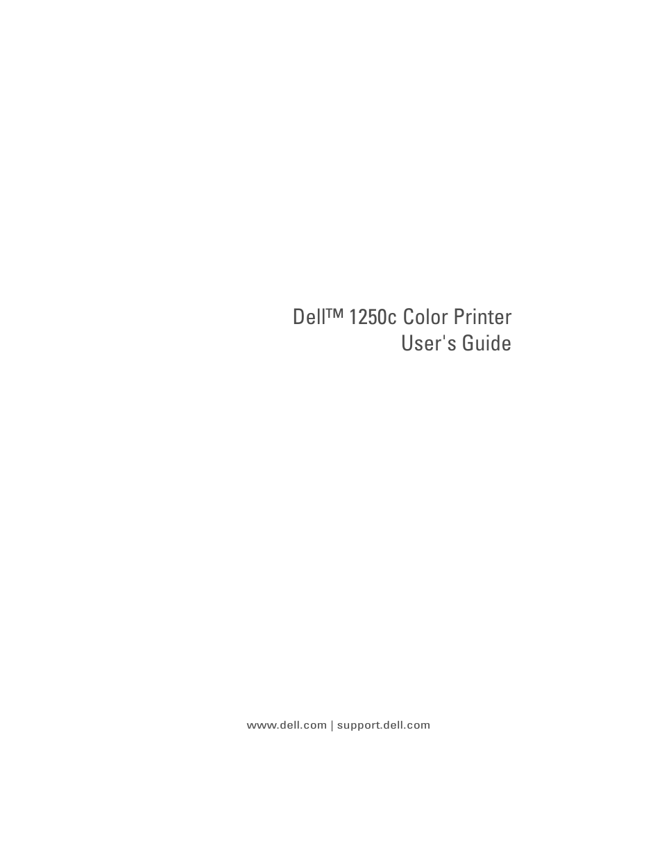 Dell 1250c Color Laser Printer User Manual | 174 pages