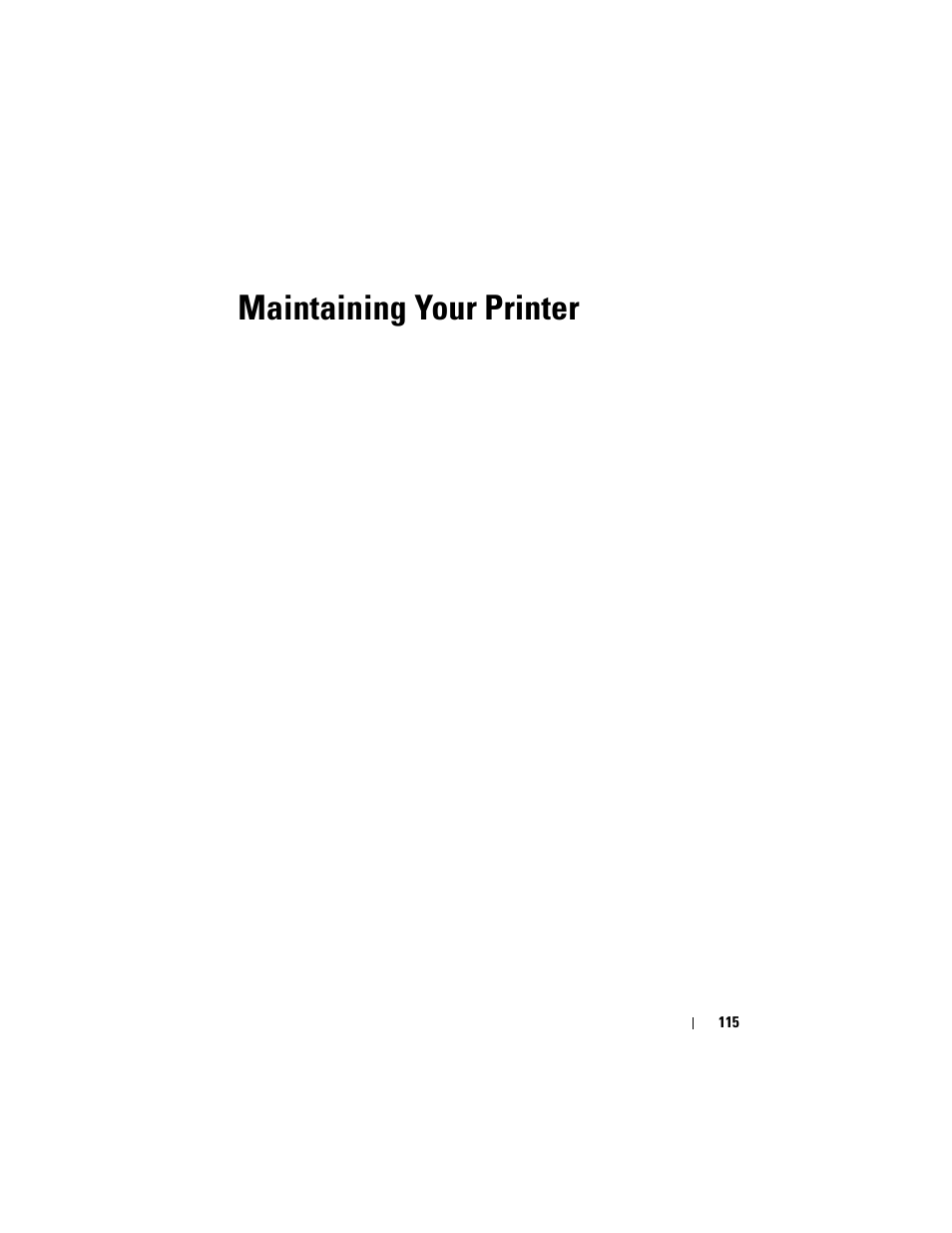 Maintaining your printer | Dell 1250c Color Laser Printer User Manual | Page 117 / 174
