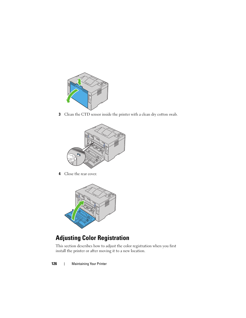 Adjusting color registration | Dell 1250c Color Laser Printer User Manual | Page 128 / 174