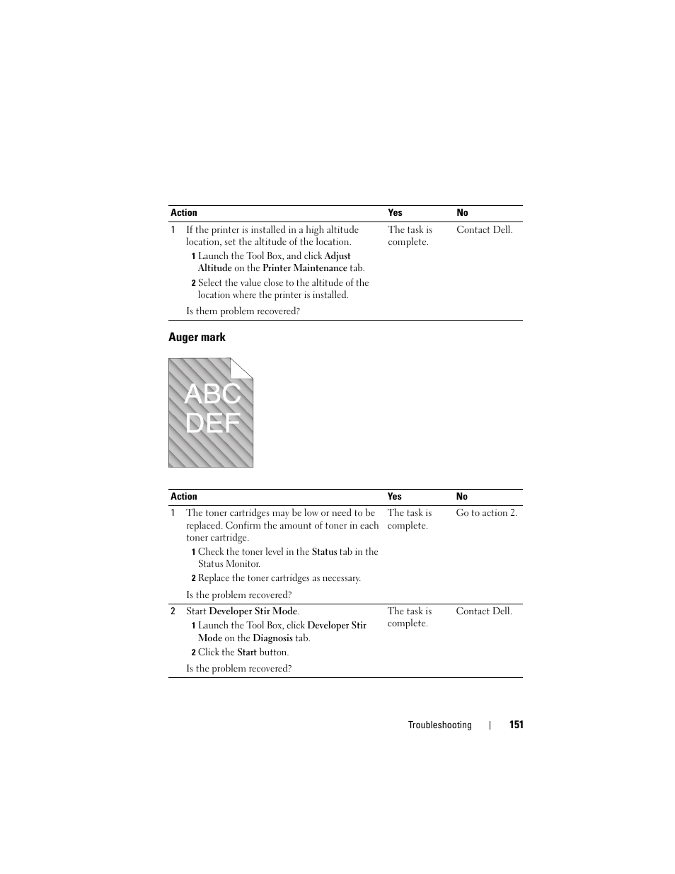 Auger mark | Dell 1250c Color Laser Printer User Manual | Page 153 / 174