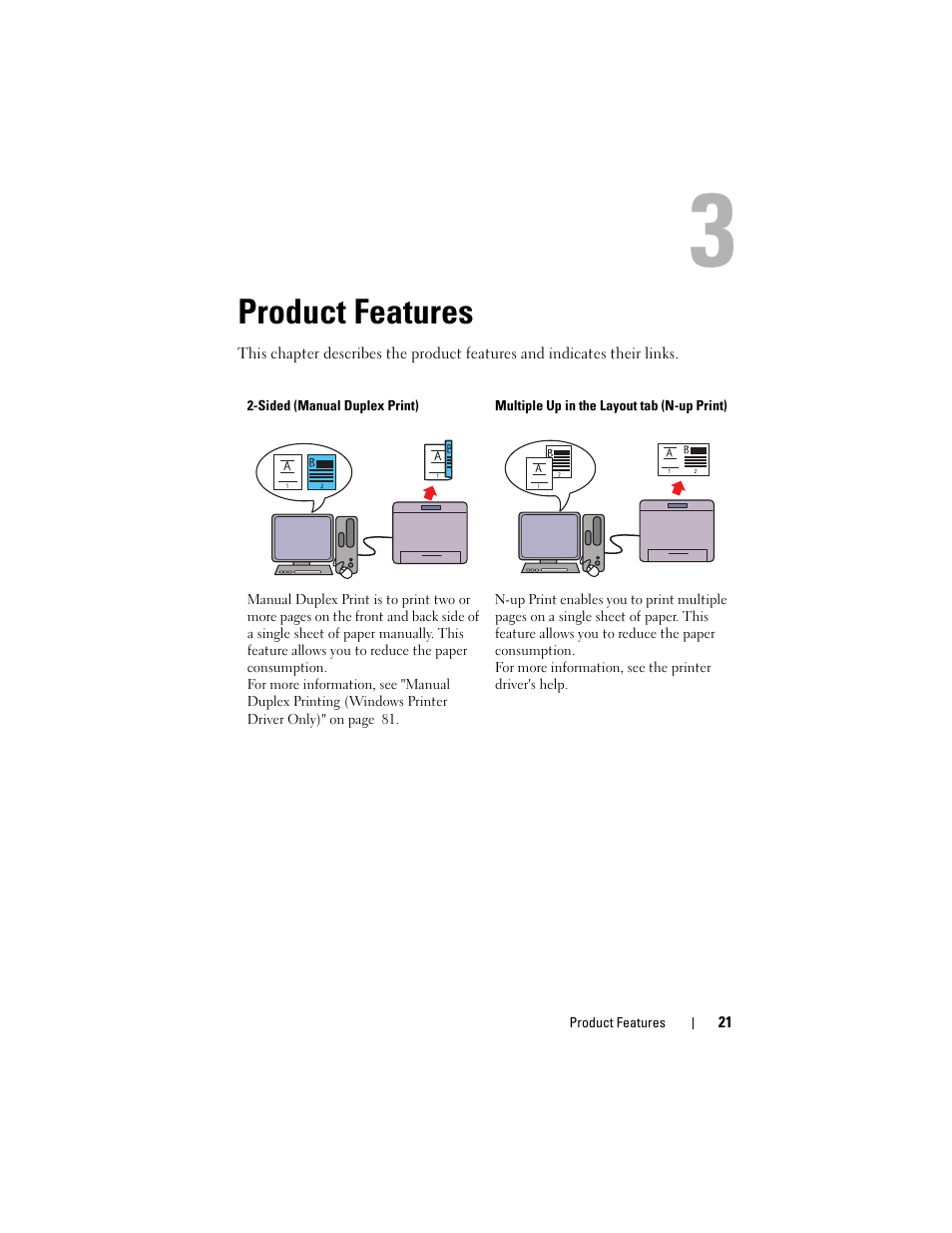 Product features | Dell 1250c Color Laser Printer User Manual | Page 23 / 174