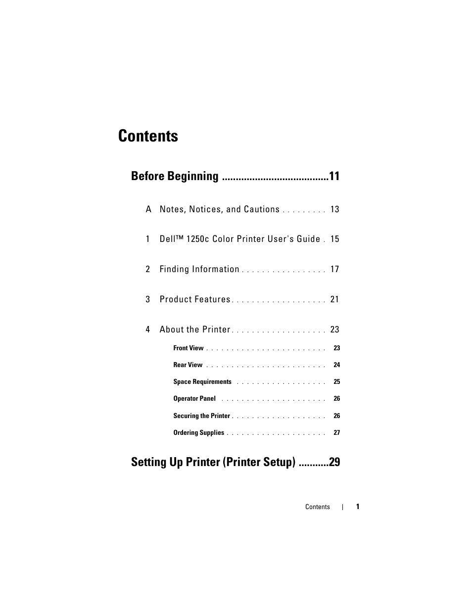 Dell 1250c Color Laser Printer User Manual | Page 3 / 174
