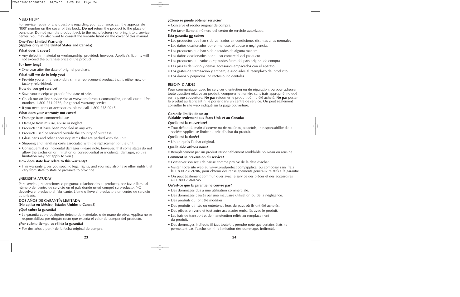 Black & Decker DF400 User Manual | Page 13 / 15