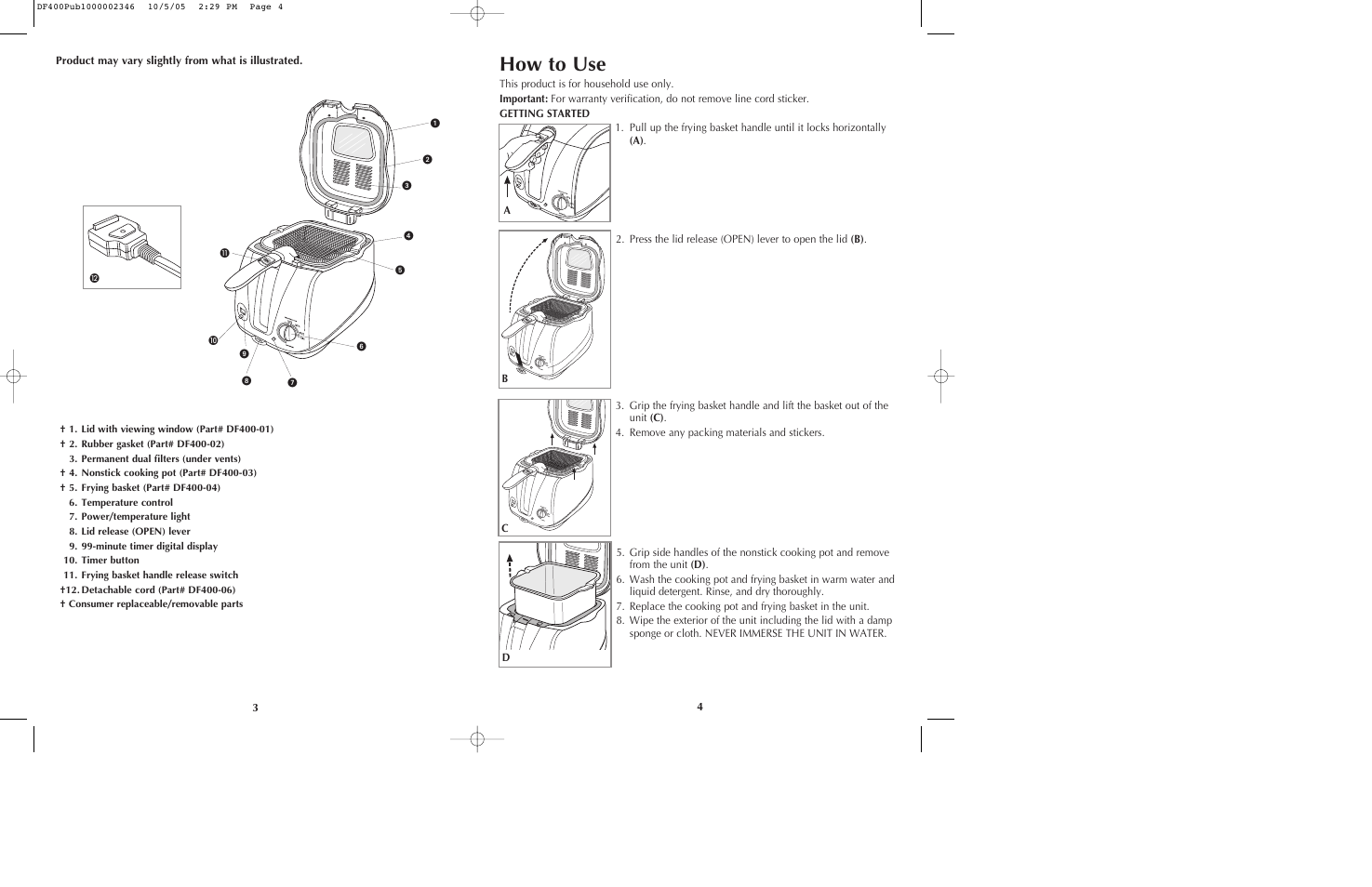 How to use | Black & Decker DF400 User Manual | Page 3 / 15