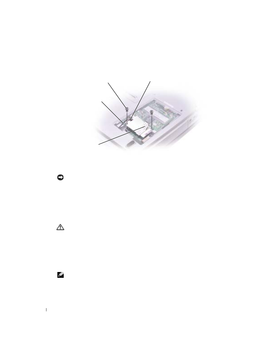 Adding a mini pci card | Dell Latitude 100L User Manual | Page 84 / 142