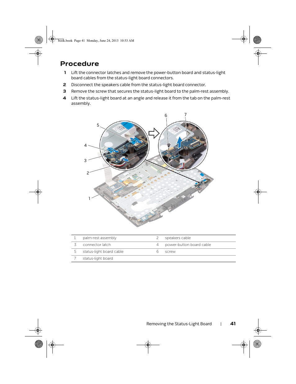 Procedure, Follow the instructions from step 1 to step 4 | Dell Alienware 14 (Mid 2013) User Manual | Page 41 / 109