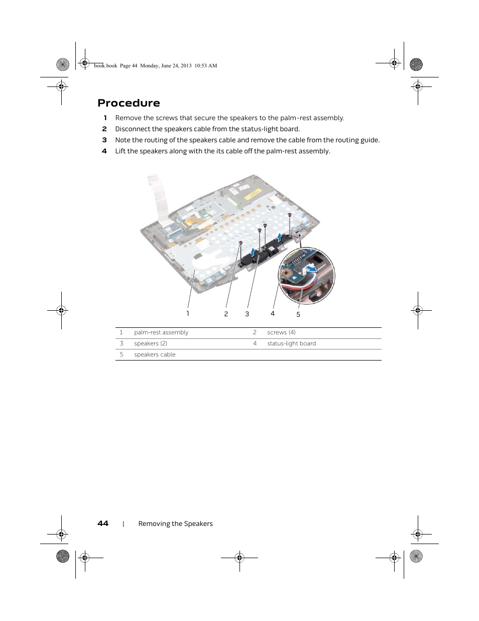 Procedure, Step 1 to step | Dell Alienware 14 (Mid 2013) User Manual | Page 44 / 109