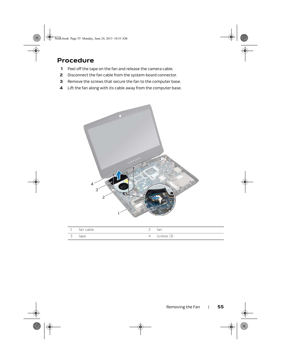 Procedure | Dell Alienware 14 (Mid 2013) User Manual | Page 55 / 109