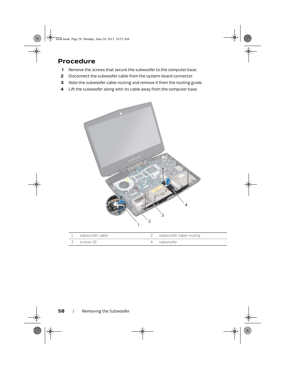 Procedure | Dell Alienware 14 (Mid 2013) User Manual | Page 58 / 109