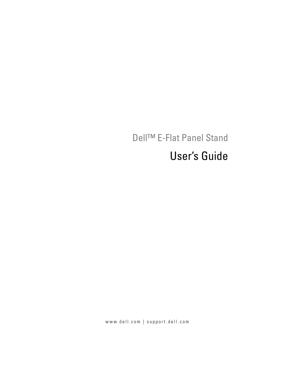 Dell E-Flat Panel Stand User Manual | 22 pages