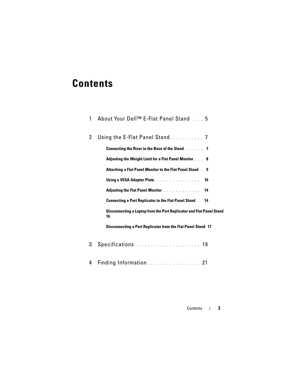 Dell E-Flat Panel Stand User Manual | Page 3 / 22
