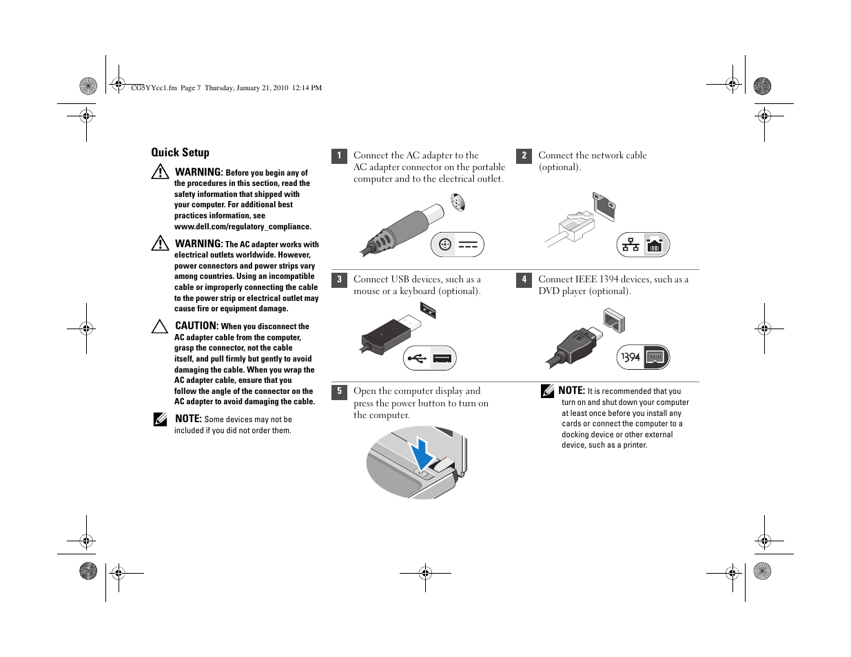 Dell Vostro 3400 (Early 2010) User Manual | Page 7 / 12