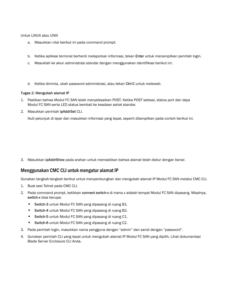 Menggunakan cmc cli untuk mengatur alamat ip | Dell POWEREDGE M1000E User Manual | Page 38 / 138