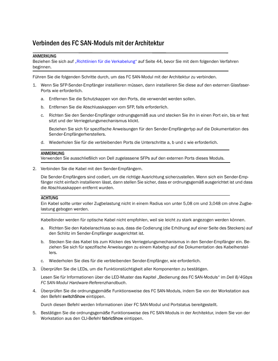 Verbinden des fc san-moduls mit der architektur | Dell POWEREDGE M1000E User Manual | Page 51 / 138