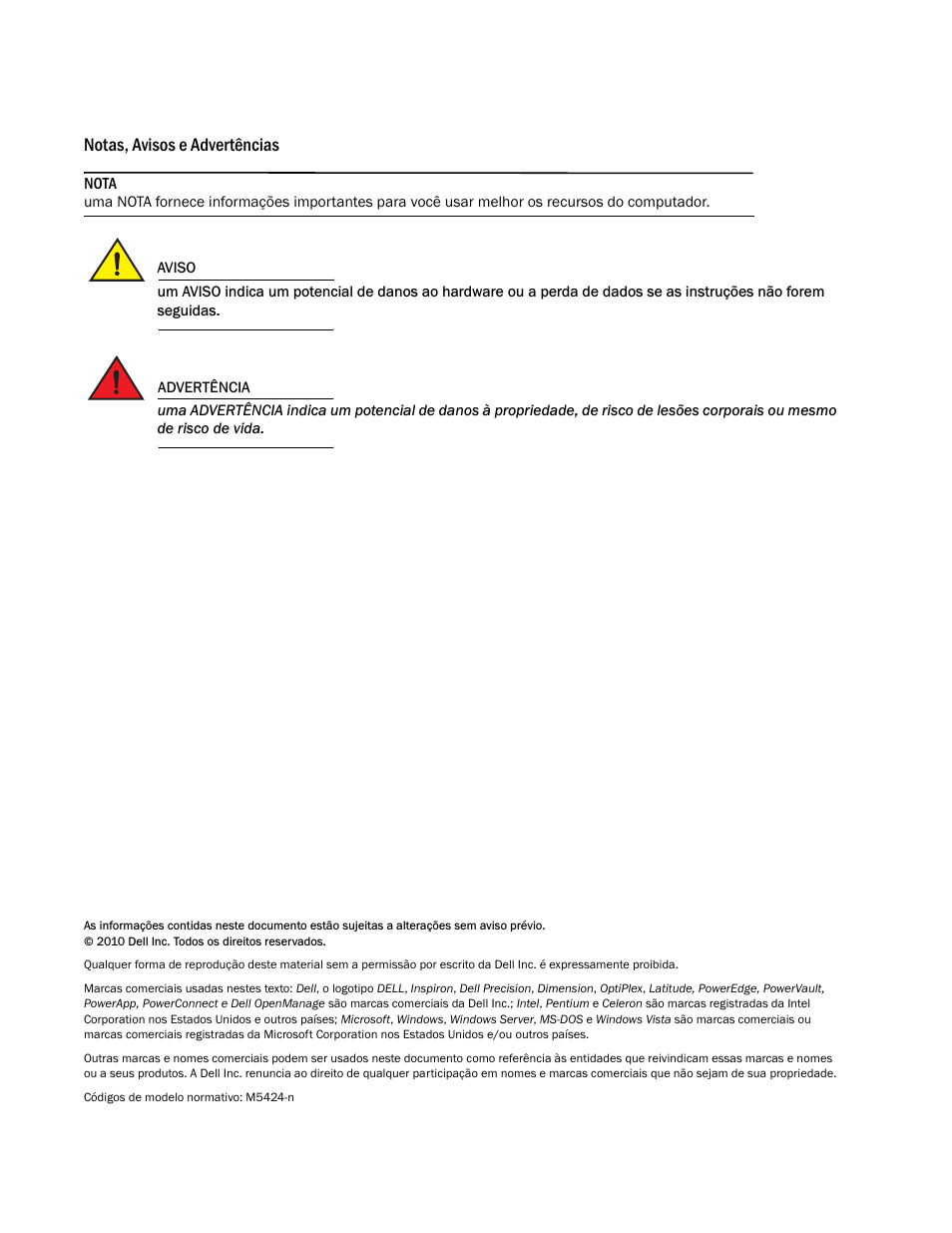 Notas, avisos e advertências | Dell POWEREDGE M1000E User Manual | Page 86 / 138