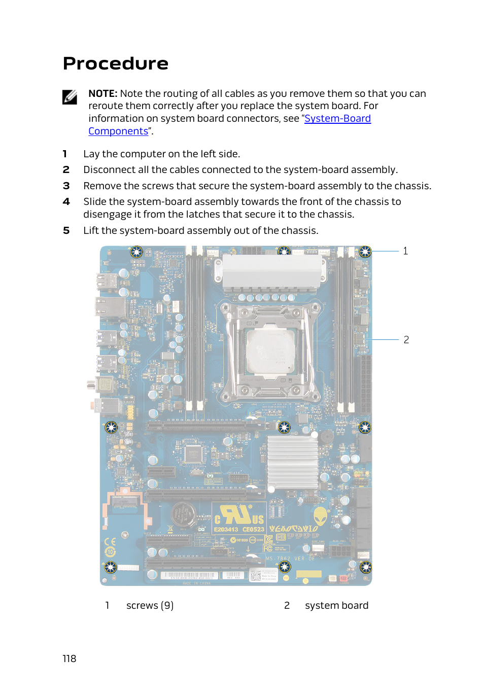Procedure | Dell Alienware Area 51 R2 (Late 2014) User Manual | Page 118 / 133