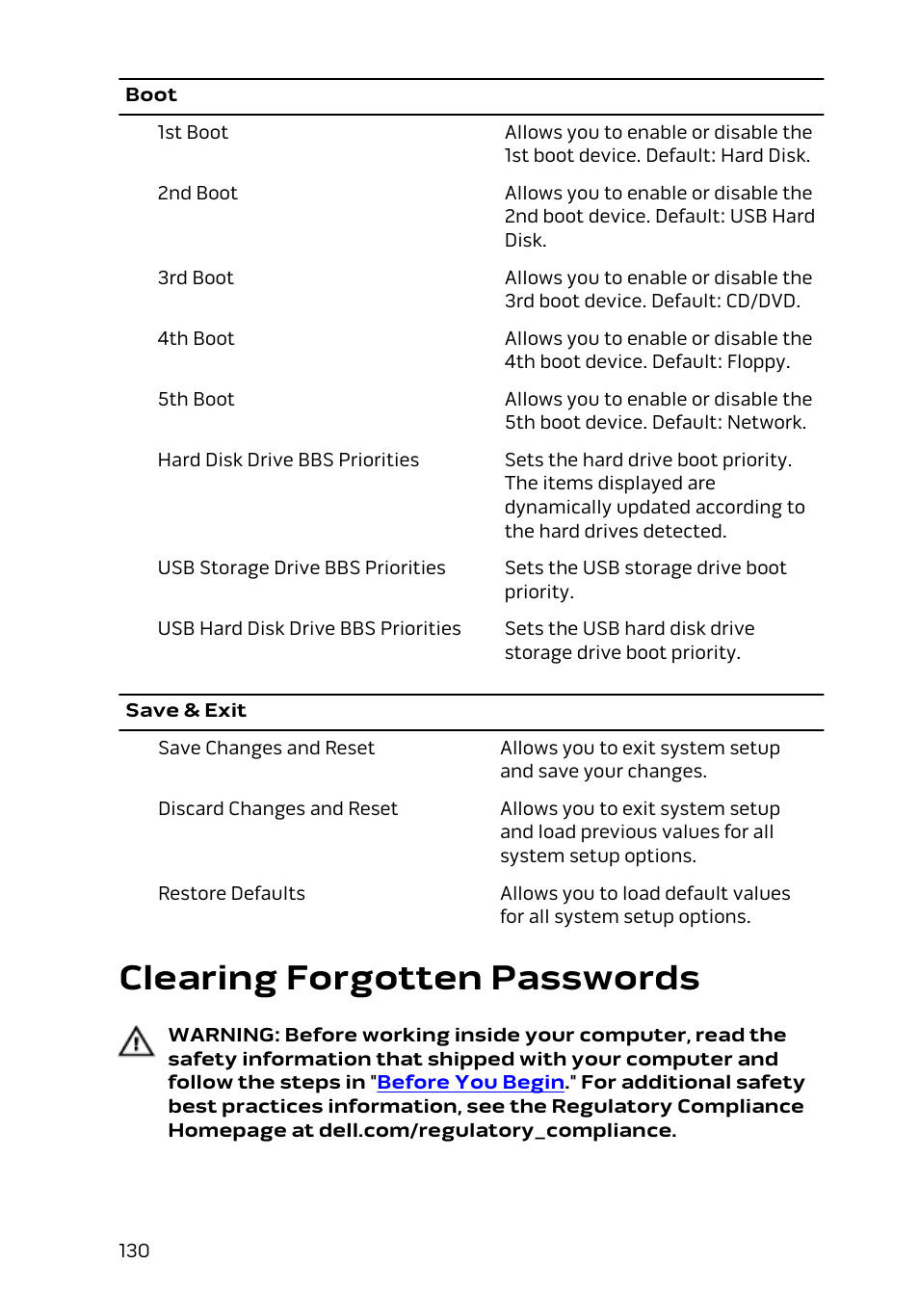 Clearing forgotten passwords | Dell Alienware Area 51 R2 (Late 2014) User Manual | Page 130 / 133