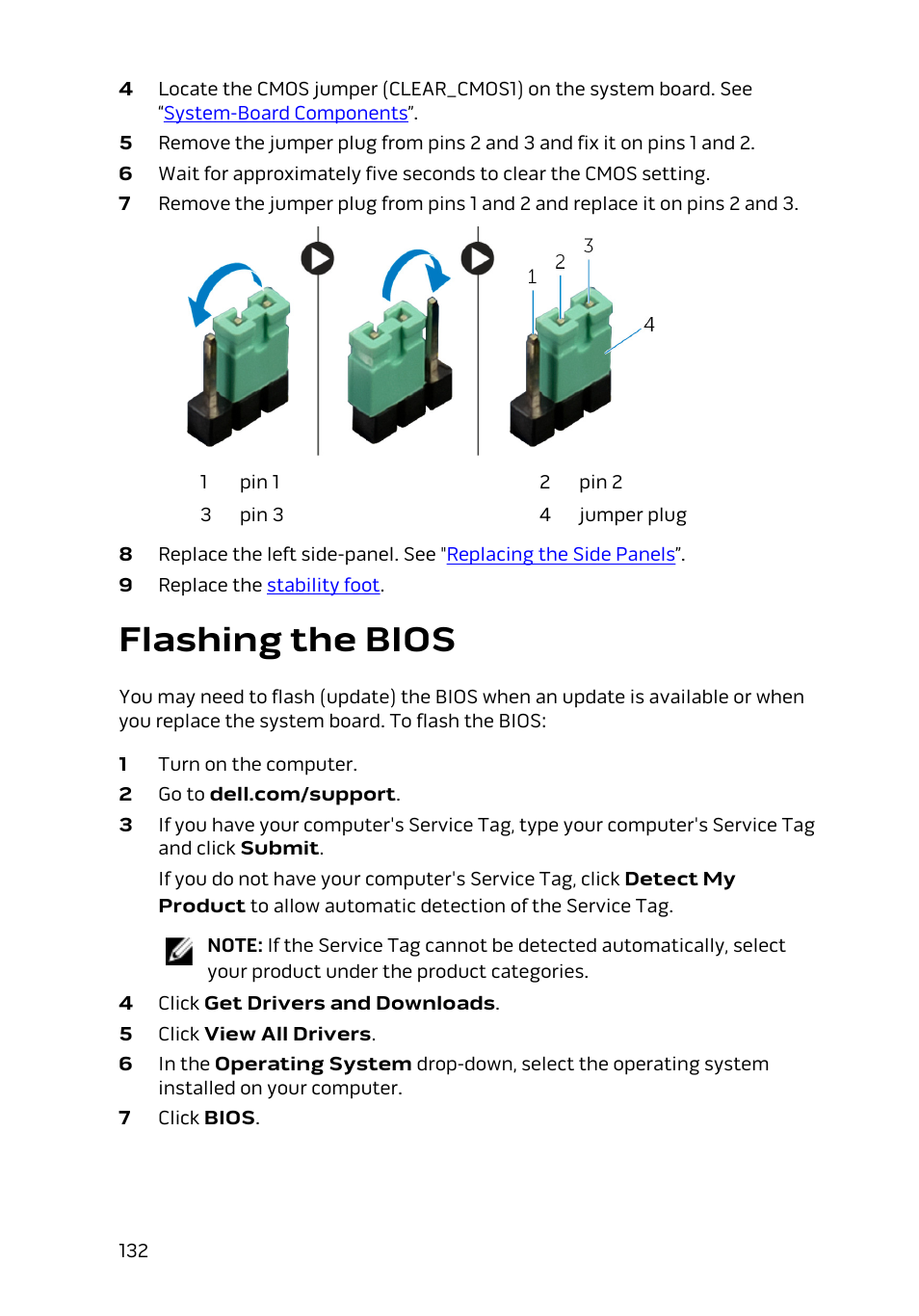 Flashing the bios | Dell Alienware Area 51 R2 (Late 2014) User Manual | Page 132 / 133