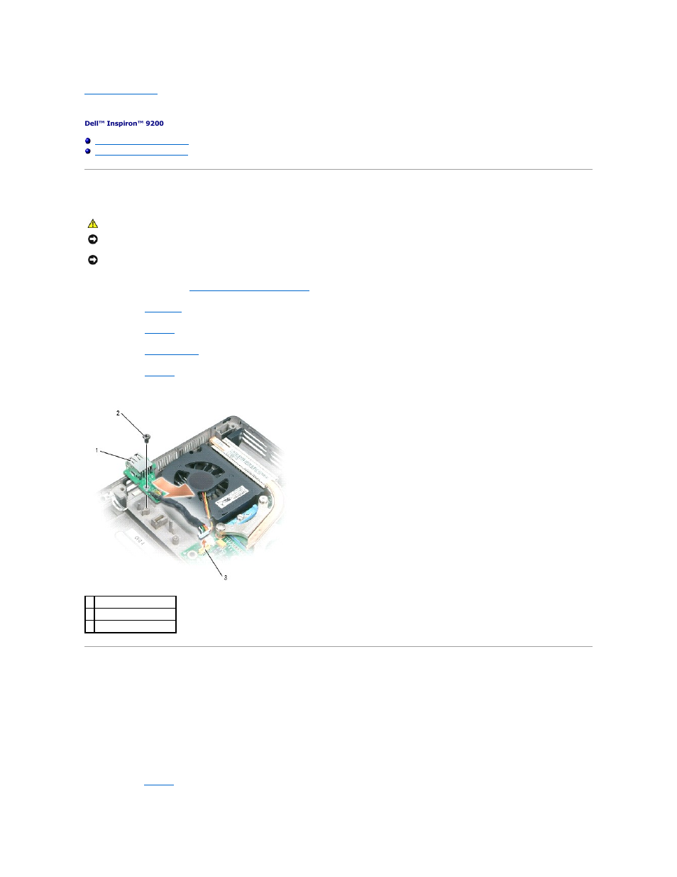 Usb port board, Removing the usb port board, Replacing the usb port board | Dell Inspiron 9200 User Manual | Page 13 / 55
