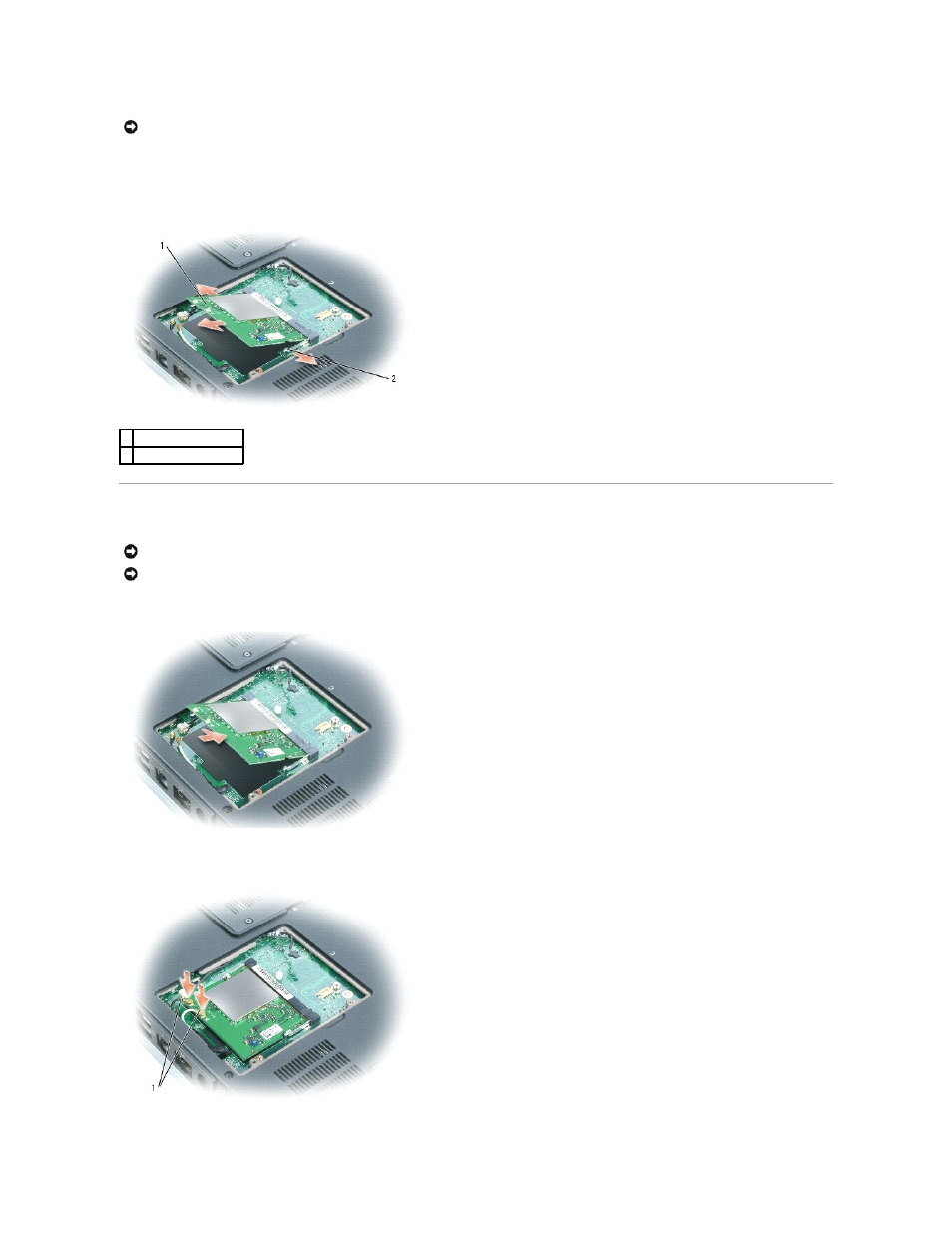 Replacing the mini pci card, Note, Replacing the | Mini pci card | Dell Inspiron 9200 User Manual | Page 33 / 55