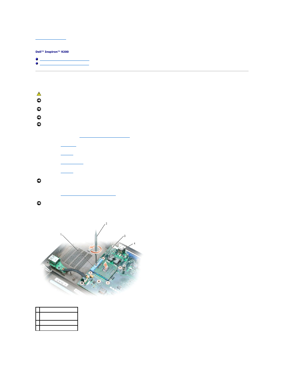 Microprocessor module, Removing the microprocessor module | Dell Inspiron 9200 User Manual | Page 8 / 55