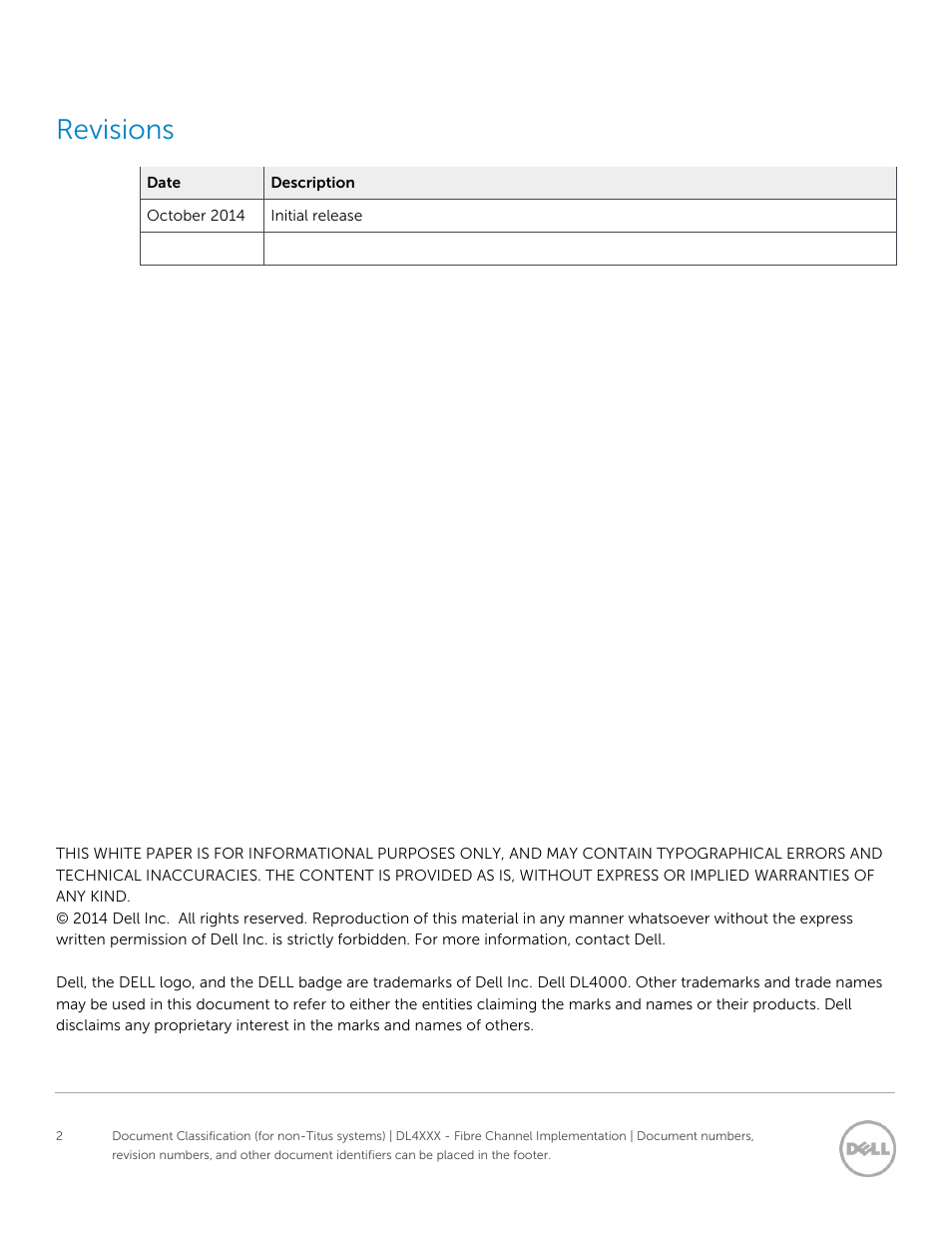 Revisions | Dell DL4000 User Manual | Page 2 / 19