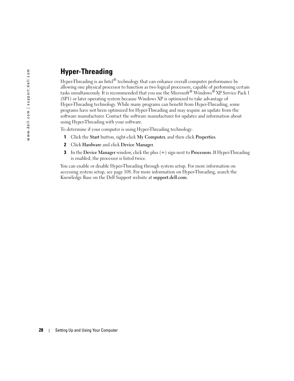 Hyper-threading | Dell Dimension 9100 User Manual | Page 28 / 140