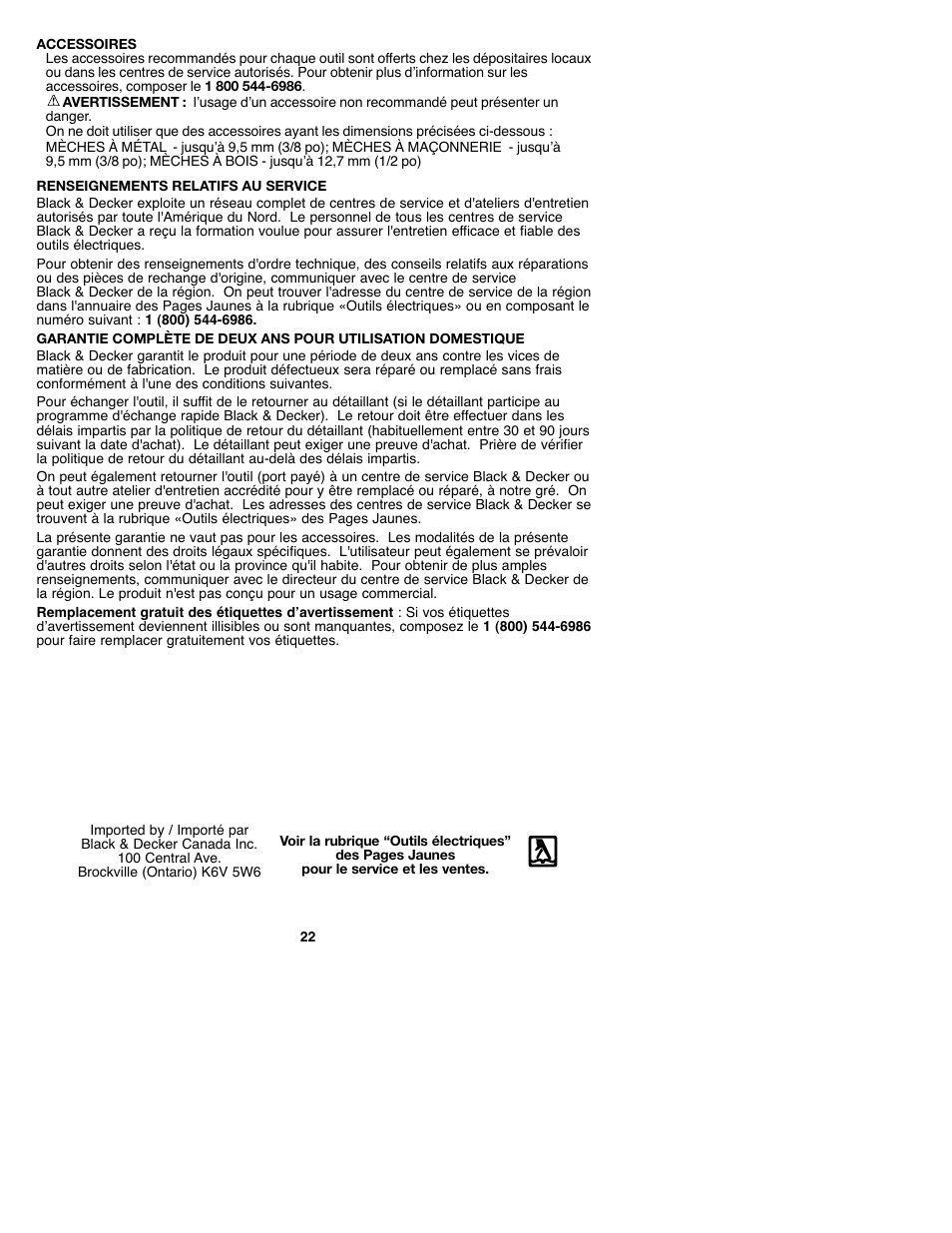 Black & Decker GCO182 User Manual | Page 22 / 36