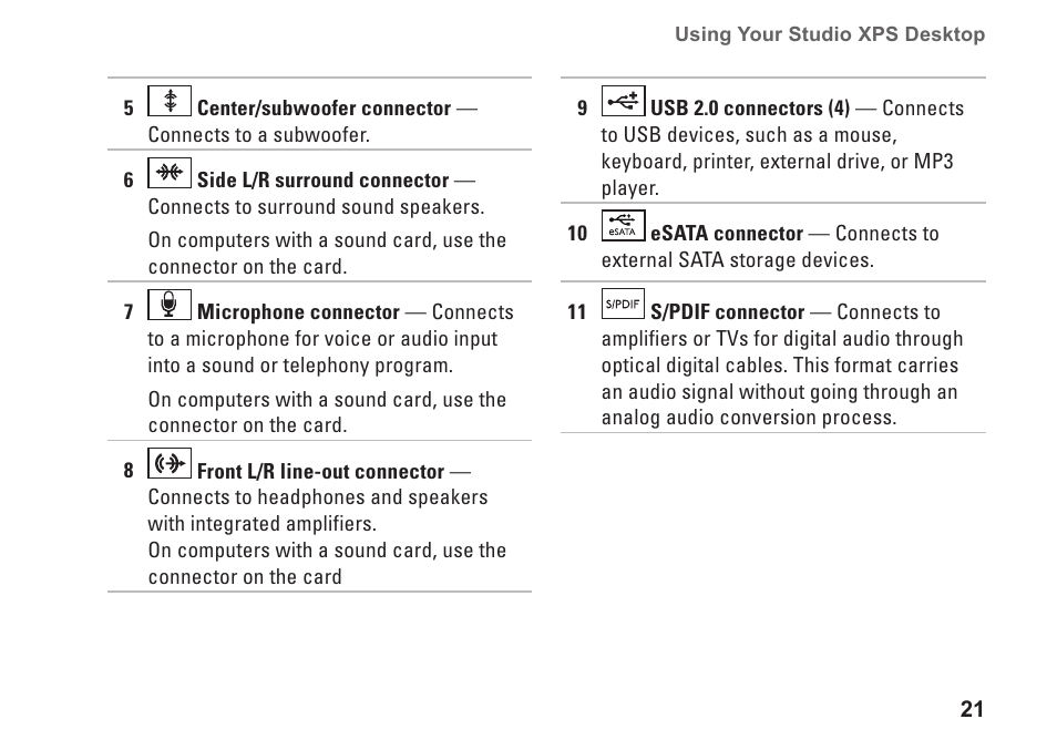 Dell Studio XPS 435T / 9000 (Early 2009) User Manual | Page 23 / 70