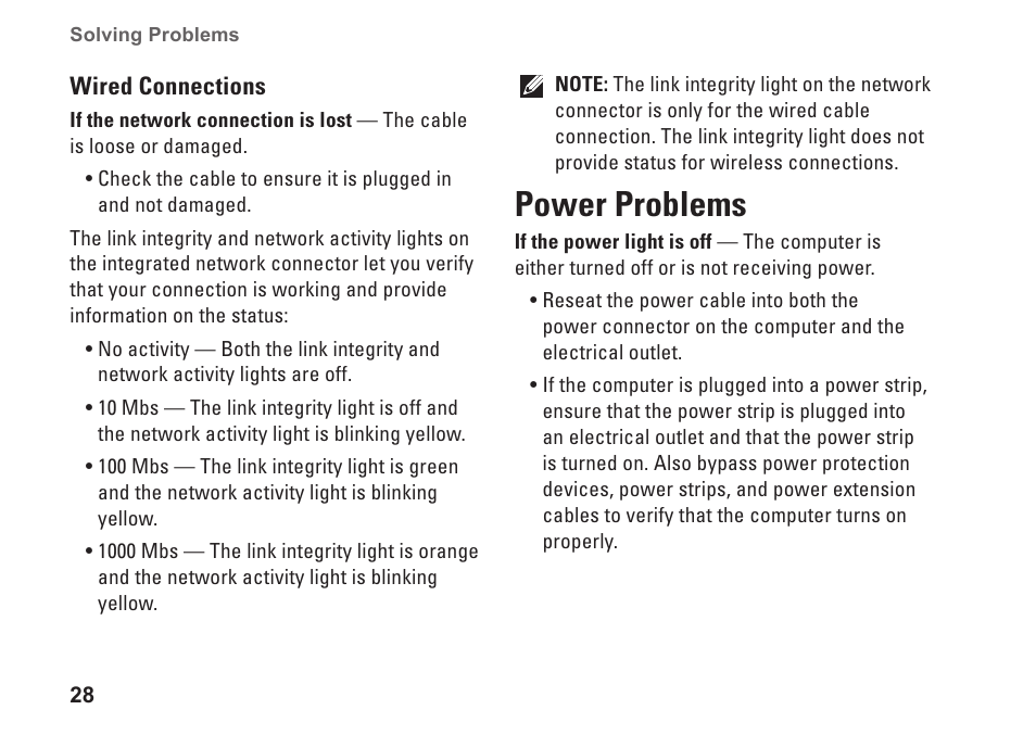 Power problems | Dell Studio XPS 435T / 9000 (Early 2009) User Manual | Page 30 / 70