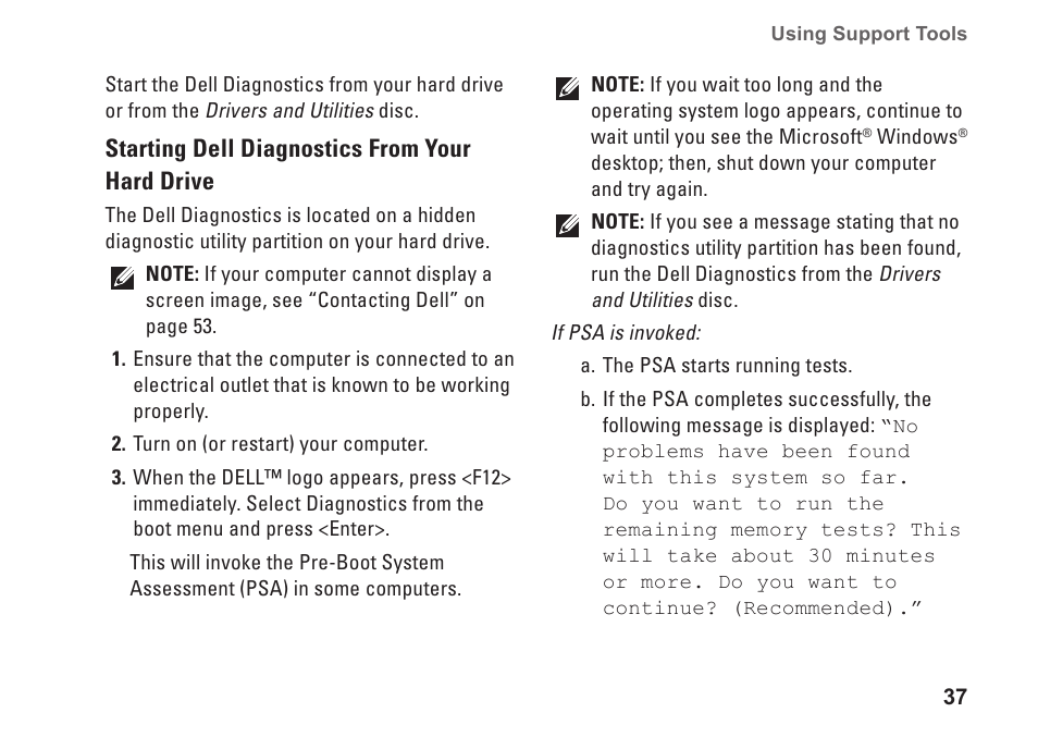 Dell Studio XPS 435T / 9000 (Early 2009) User Manual | Page 39 / 70