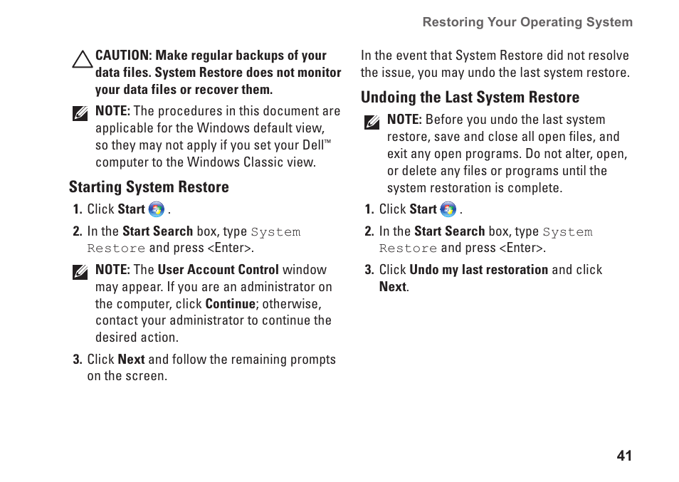 Dell Studio XPS 435T / 9000 (Early 2009) User Manual | Page 43 / 70