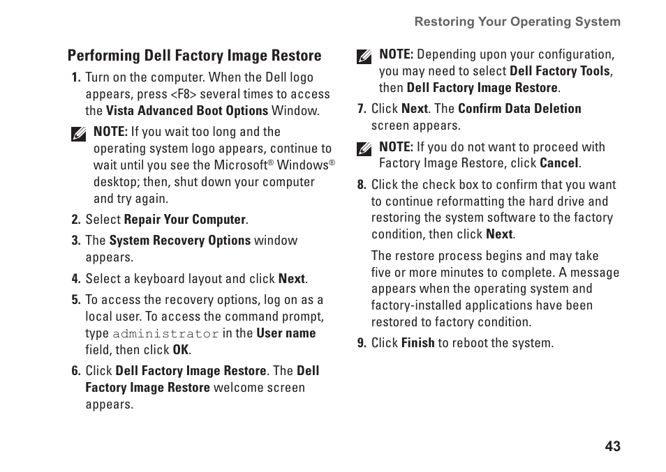 Dell Studio XPS 435T / 9000 (Early 2009) User Manual | Page 45 / 70