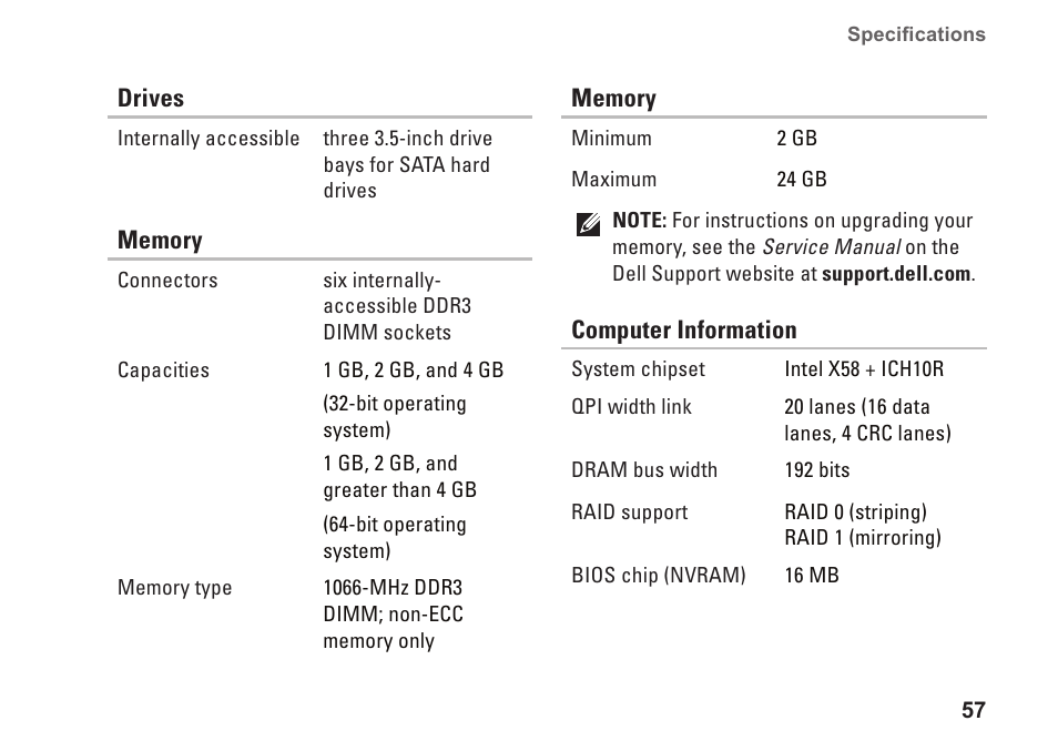 Dell Studio XPS 435T / 9000 (Early 2009) User Manual | Page 59 / 70