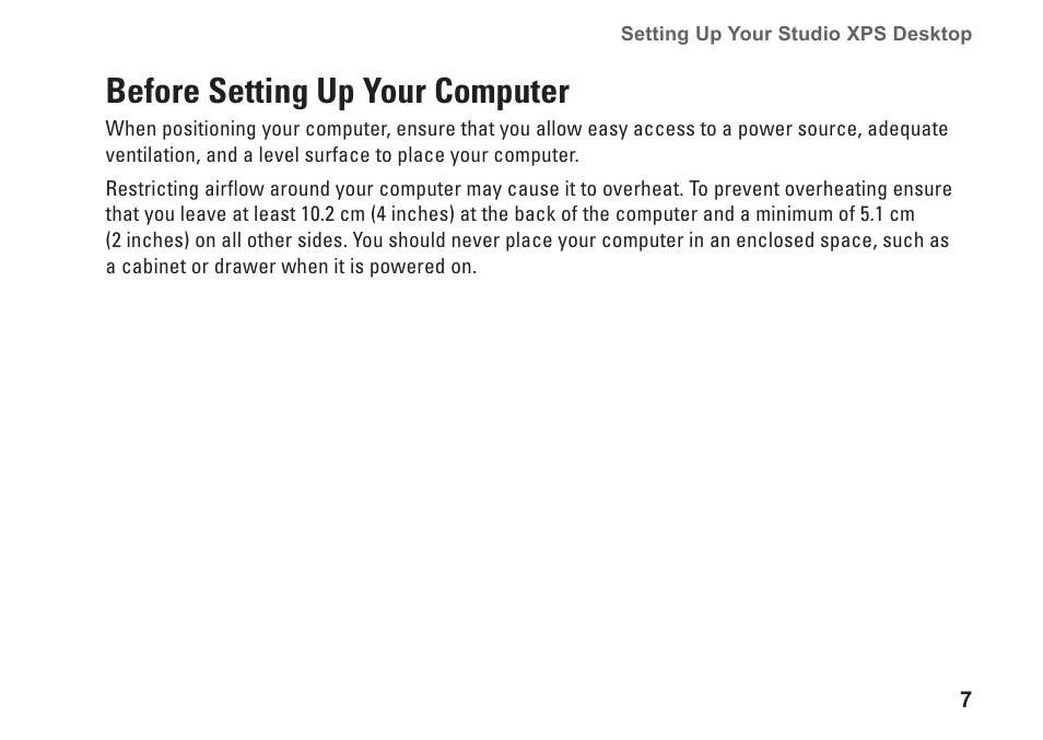 Before setting up your computer | Dell Studio XPS 435T / 9000 (Early 2009) User Manual | Page 9 / 70