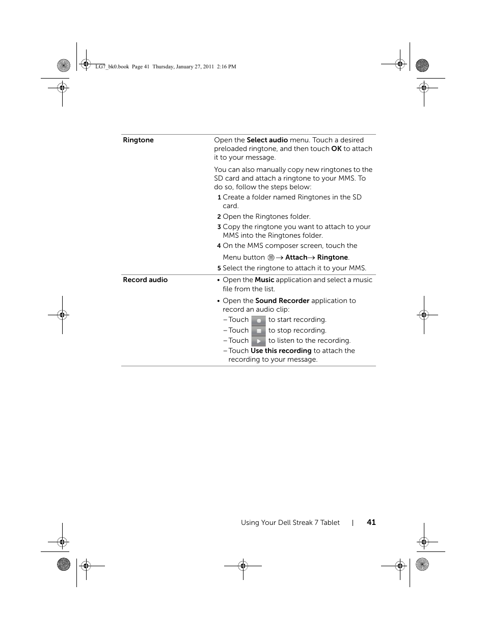 Dell Mobile Streak 7 User Manual | Page 41 / 145