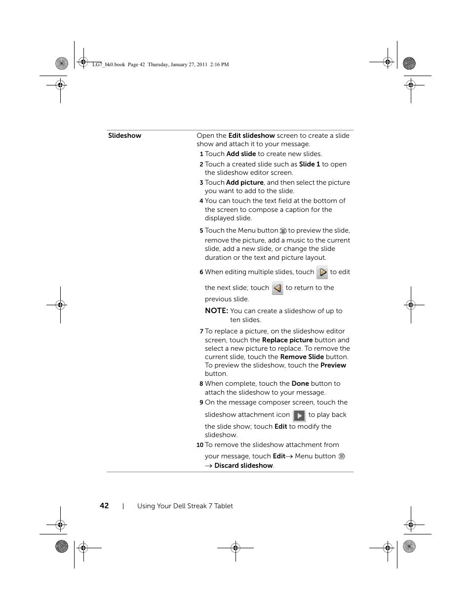 Dell Mobile Streak 7 User Manual | Page 42 / 145