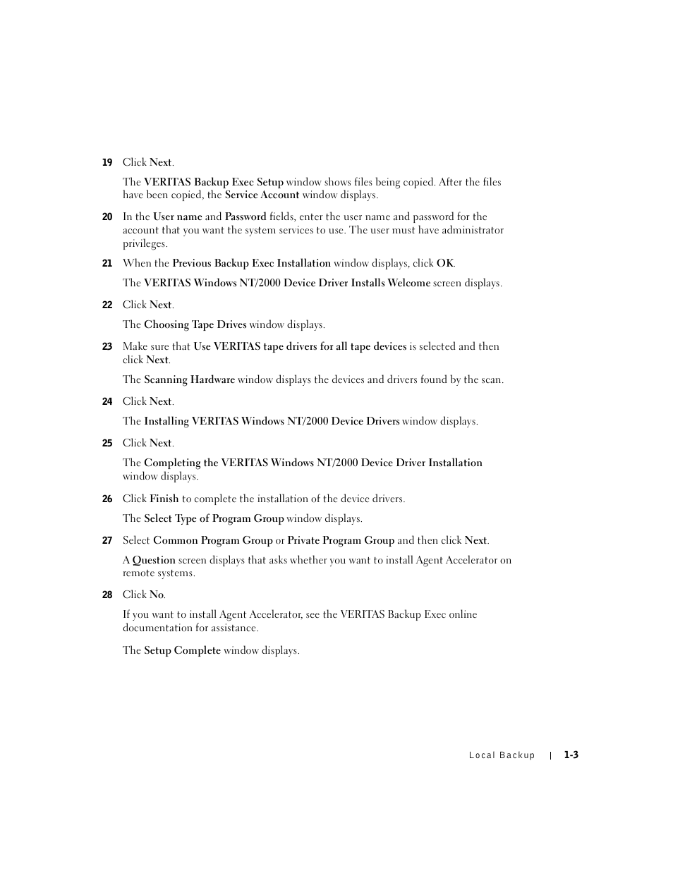 19 click next, 22 click next, 24 click next | 25 click next, 28 click no | Dell PowerVault 735N (Rackmount NAS Appliance) User Manual | Page 5 / 12
