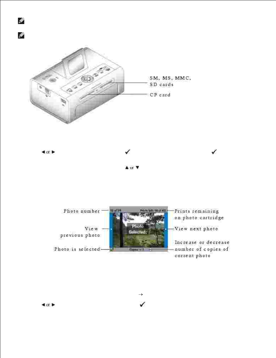 Selecting photos to print | Dell 540 Photo Printer User Manual | Page 15 / 42