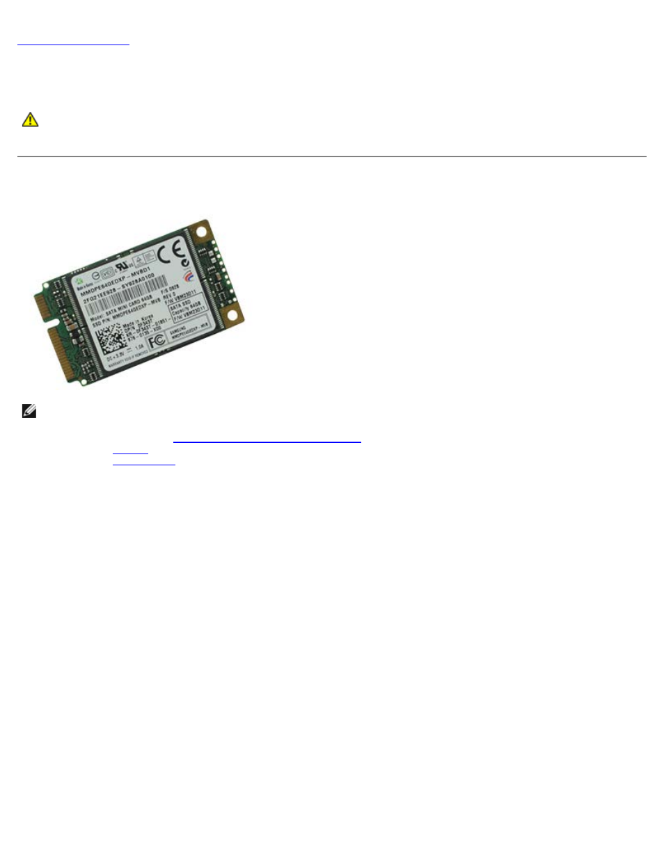 Flash cache module (fcm), Removing the fcm card | Dell Precision M6500 (Late 2009) User Manual | Page 50 / 118