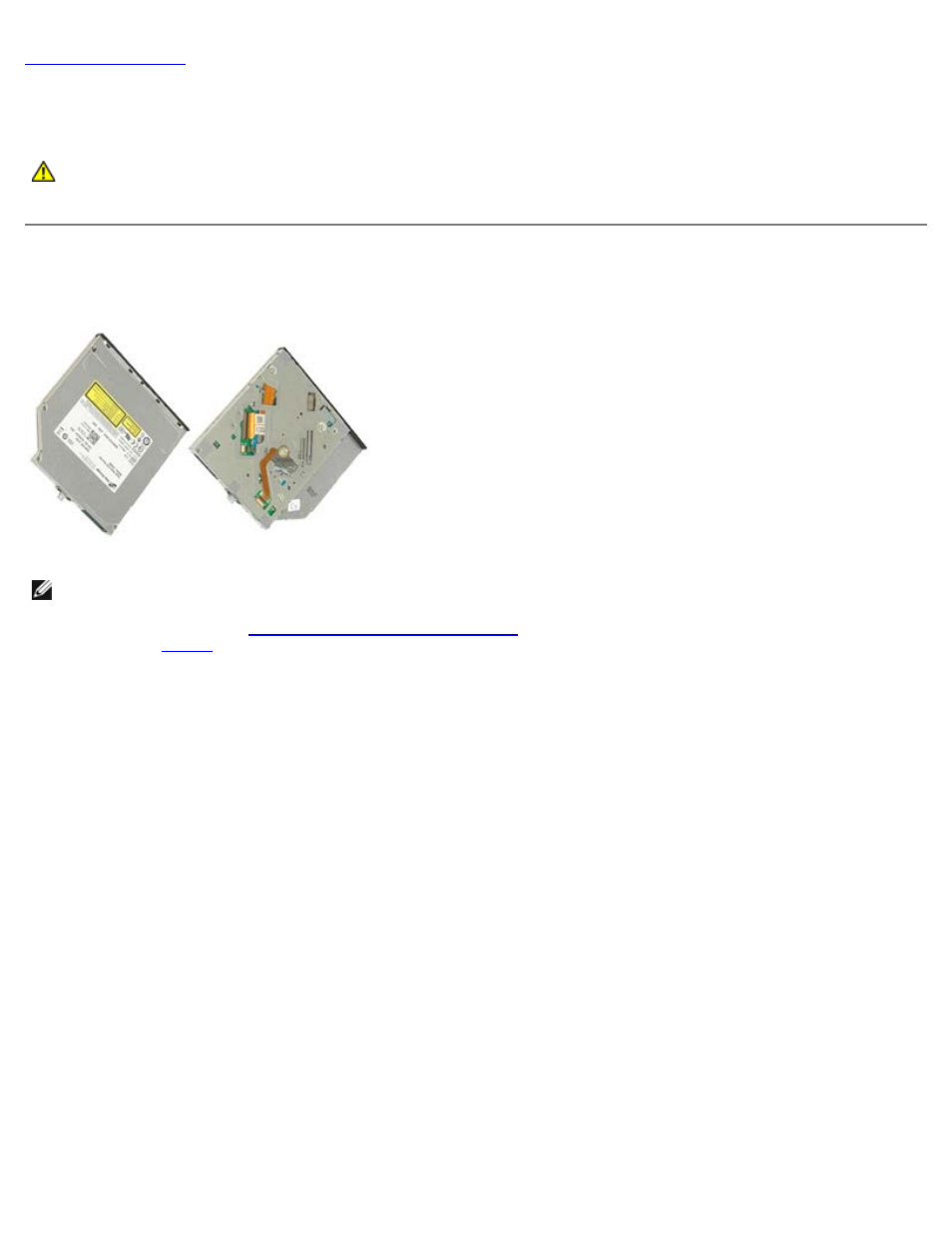 Optical drive, Removing the optical drive | Dell Precision M6500 (Late 2009) User Manual | Page 78 / 118