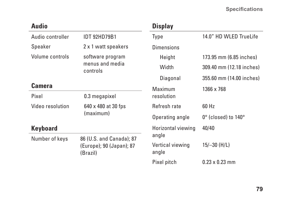 Dell Inspiron 14 (N4030, Mid 2010) User Manual | Page 81 / 92