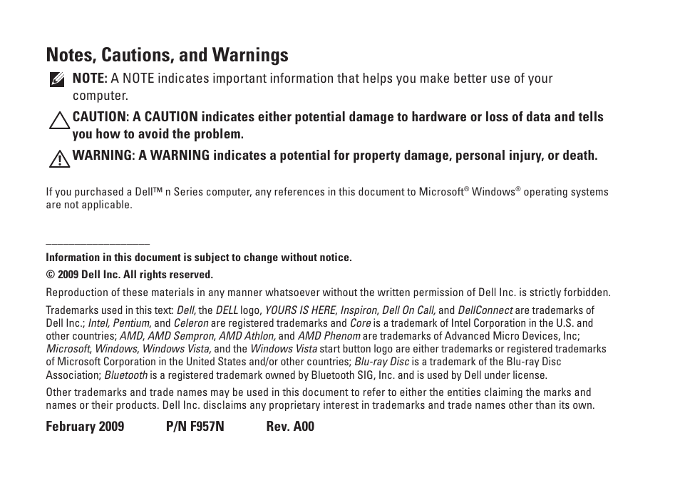 Dell Inspiron 537s (Mid 2009) User Manual | Page 4 / 66