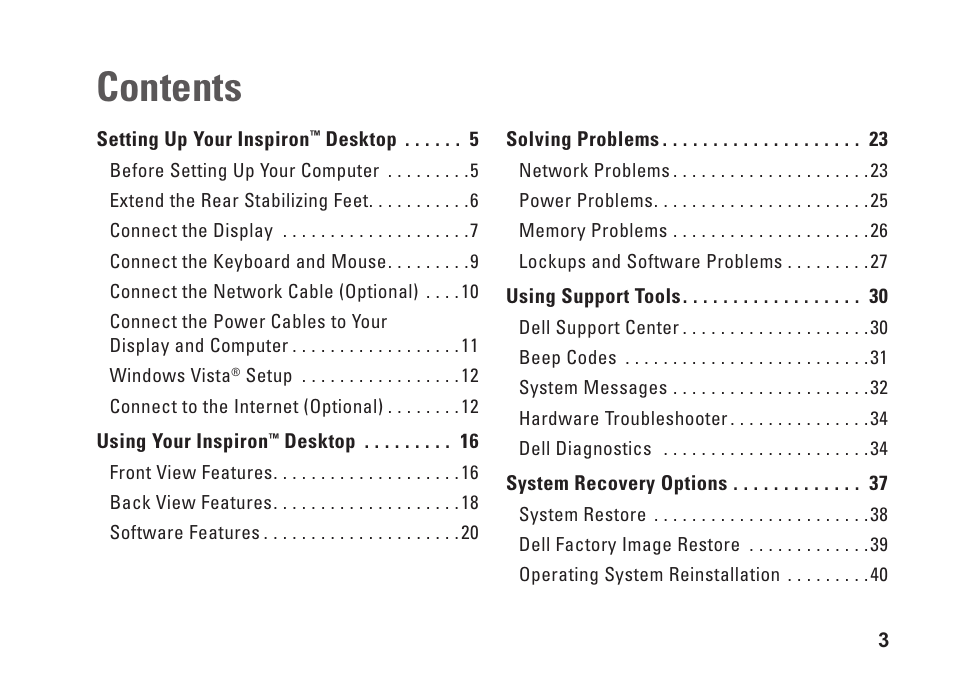 Dell Inspiron 537s (Mid 2009) User Manual | Page 5 / 66