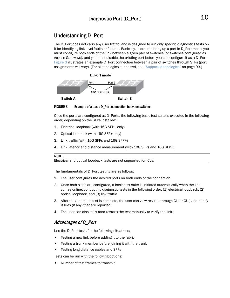 Understanding d_port, Advantages of d_port, Diagnostic port (d_port) | Dell POWEREDGE M1000E User Manual | Page 107 / 146